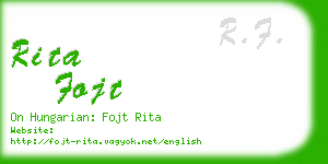 rita fojt business card